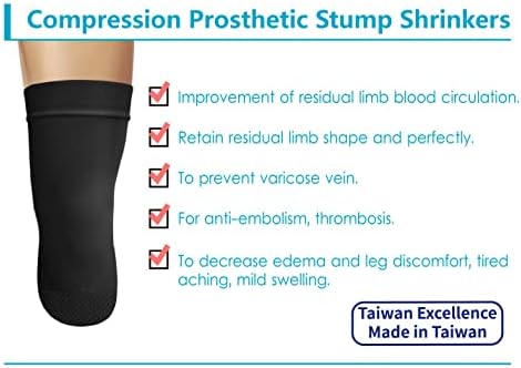 Prosthetic Stump Shrinkers – Below Knee, 40cm, Compression, Amputee Socks, 20-30, Daily use, Taiwan Excellence 4XL