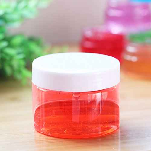 Empty 12 Pack Clear Plastic Storage Favor Jars Wide-mouth Plastic Containers with Lids for Beauty Products, DIY Making or Others (4 oz, White)