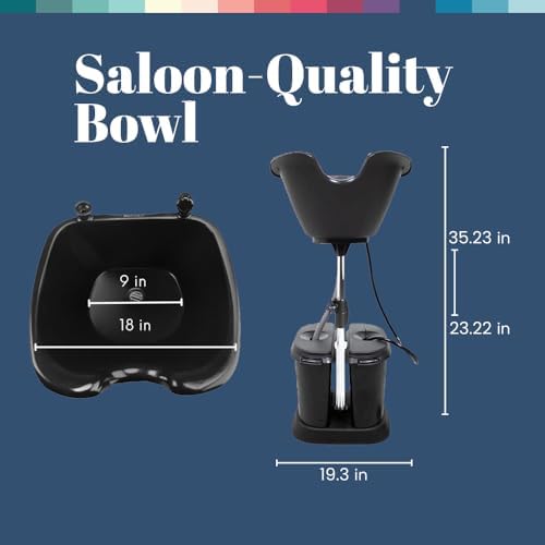 Dompel Portable Shampoo Bowl, Ergonomic and Deep Portable Wash Bowl for Hairstylist and Handicap & Disabled, Seniors, Home Services, Steel Structure, Hair Washing Basin. (Dual-Basin)