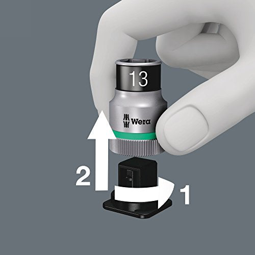 WERA 05004090001 8006 SC 1 Zyklop Hybrid Ratchet Set, 1/2" Drive, Metric, 13 Pieces