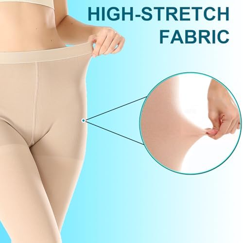 Medical Compression Pantyhose for Women & Men,20-30mmHg Graduated Support Hose Tights,Opaque Close Toe Waist High Compression Stockings for Varicose Veins,Swelling,Edema,Flight