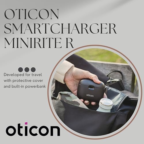 Oticon Smart Charger - for only Oticon More, Real, Zircon, Opn S, Ruby, Play miniRITE Rechargeable Hearing Aids - NOT Compatible with Oticon Intent and All Oticon BTE Type Hearing Aids