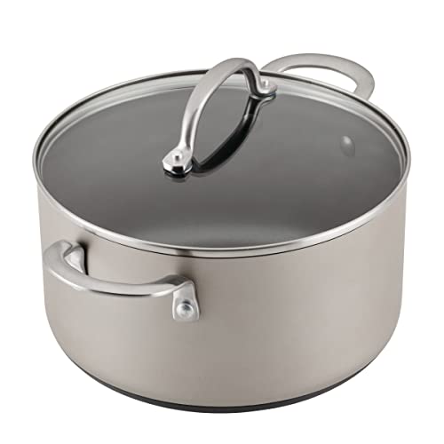 Anolon Achieve Hard Anodized Nonstick Cookware Pots and Pans Set, 9 Piece - Silver