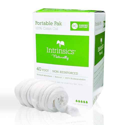 Intrinsics Portable 100% Cotton Coil ? 40ft Non-Reinforced, Organic Spun Cotton Roll, Esthetician Supplies for Perms, Skincare, Nails, and Salon Use