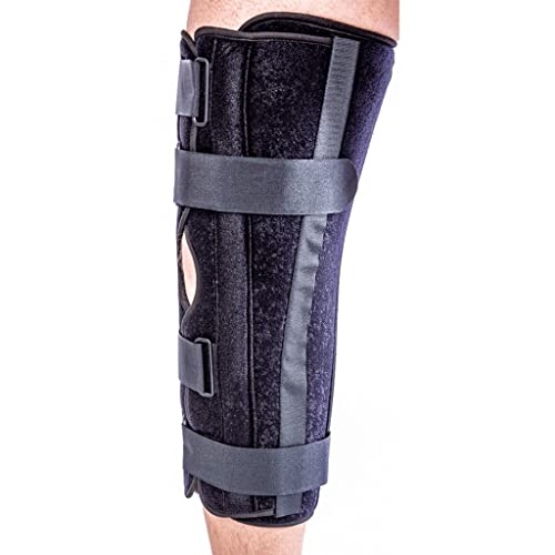 Tri-Panel Knee Immobilizer – Adjustable Brace With Moldable Removable Stays for Stabilization – Orthopedic Knee Splint – Breathable, Hypoallergenic Design (20")