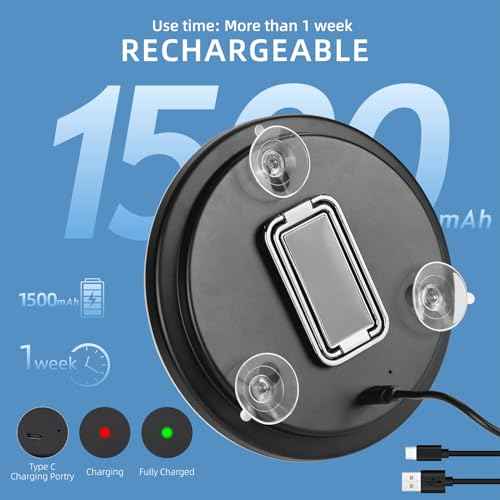 30x Magnifying Mirror with Light, Large 6" Rechargeable Lighted 30x Magnified Mirror with Suction Cups & Table Stand, 3 Color Modes Dimmable Light up Travel Magnifying Makeup Mirror High Magnification