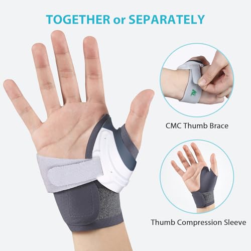 KD Thumb Brace: CMC Thumb Brace for Osteoarthritis CMC Joint Arthritis Pain, Thumb Splint Stabilizer with Thumb Sleeve, Flexible (Small, Left Hand)