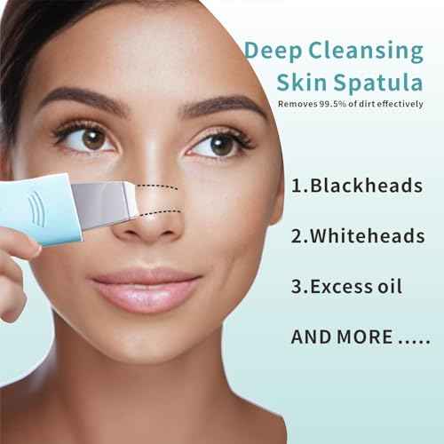 Blackhead Remover Tool,Black Head Remover for Face Nose-2 in 1 Pore Cleaning Brush Face Scrubber Skin Care Scraper Mask Applicator Spatula for Men Women Deep Cleansing (Blue)