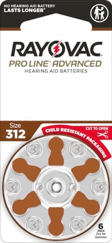Rayovac Proline Mercury-Free Hearing Aid Batteries Size 312 (48)
