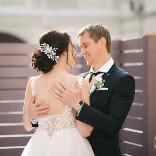 Wedding Hair Accessories: Bridal Headpiece With Hair Piece for Brides (Silver)