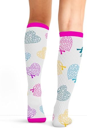 Cherokee Women's 10-15mmHg Compression Socks – Fun Print Knee Highs with Light Support, Soft Feel - PRINTSUPPORT