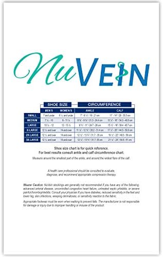 NuVein Medical Compression Stockings, 20-30 mmHg Support for Women & Men, Knee Length, Open Toe, Brown, Small