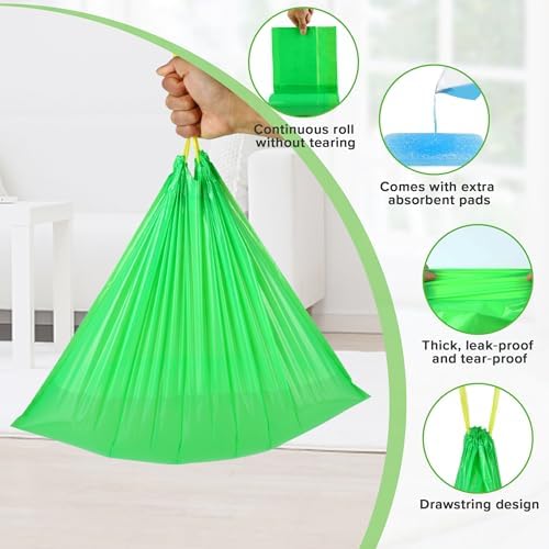 Commode Liners with Absorbent Pads - 120 Bedside Commode Liners & Pads,Medical Grade Pack Commode Liners,Adult Potty Chair Liners Bedside Commode Liners Disposable,Universal Fit All Standard