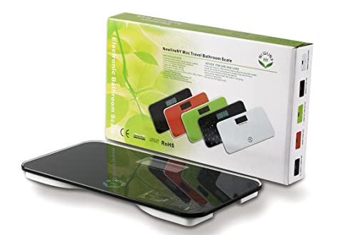 NewlineNY Auto Step On Super Mini Travel Bathroom Scale, 5.25" x 8.5" SBB0638SM: Black