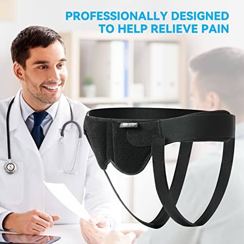 Hernia Belts for Men,Medical Hernia Guard Inguinal Truss for Single/Double,Sports Hernia Adjustable Waist Strap with 2 Removable Compression Pads (Medium)