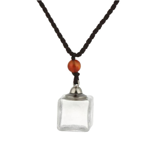 925 Sterling Silver Blood Vial Necklace For Women and Men - Glass Pendant Perfume Bottle - Water Container Jar Necklaces For Liquid Oil Diffuser Jewelry