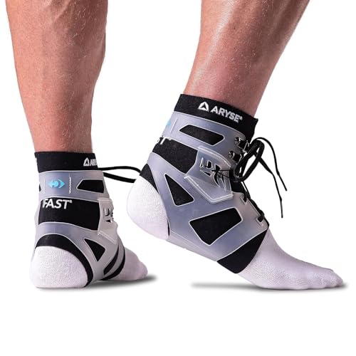 IFAST Ankle Brace - Ankle Stabilizer For Men & Women - Great For Basketball, Volleyball, Soccer & More! (X-Small, Frosted, Pair)