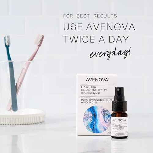 Avenova Eyelid and Eyelash Cleanser Spray - Pure Hypochlorous Acid, Gentle Everyday Lash Cleanser For Eye Irritation, 20mL (0.68oz)