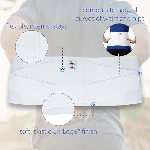 Core Products Corfit LS Lumbar Support Adjustable Back Brace for Pain Relief, Men/Women - White, 3XLarge