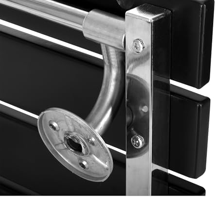 17 Inchs Folding Shower Seat Wall Mounted, Foldable Shower Bench for Small Spaces, 400lb Capacity (Black)