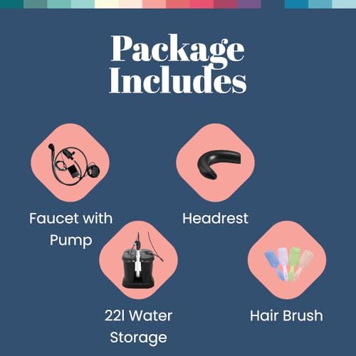 Dompel Portable Shampoo Bowl, Ergonomic and Deep Portable Wash Bowl for Hairstylist and Handicap & Disabled, Seniors, Home Services, Steel Structure, Hair Washing Basin. (Dual-Basin)