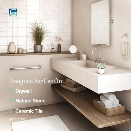 Gatco 976 Glam 36" Grab Bar, Satin Nickel/ADA Compliant Stainless Steel Safety Grab Bar for Bathroom