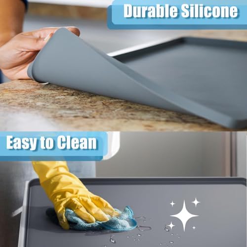 Bedside Commodes Mat Portable Bedside Toilet Mat with Raised Edge, Under Commode Chair Mat Non-Slip Recycle Commode Toilet Pad Waterproof Floor Protector, Silicone Mat for Porta Potty, 23.6"X23.6"