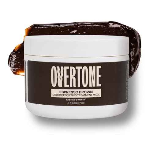 Overtone Semi Permanent Hair Color Conditioner, Espresso Brown, 8 oz, Nourishing, Damage-Free, Color Depositing Mask for All Hair Types with Shea Butter & Coconut Oil, Vegan & Cruelty-Free