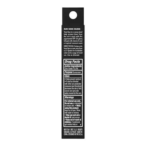 e.l.f. Sun Boss Gloss SPF 25, Pigmented Lip Gloss For A High-Shine Finish, Moisturizing & Conditioning Formula, Vegan & Cruelty-Free, Pink-Me Girl