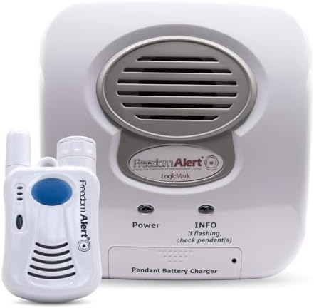 Freedom Alert, Landline Personal Emergency Device, 2-Way Call with Family and Police for Home Safety, Device for Seniors and The Elderly
