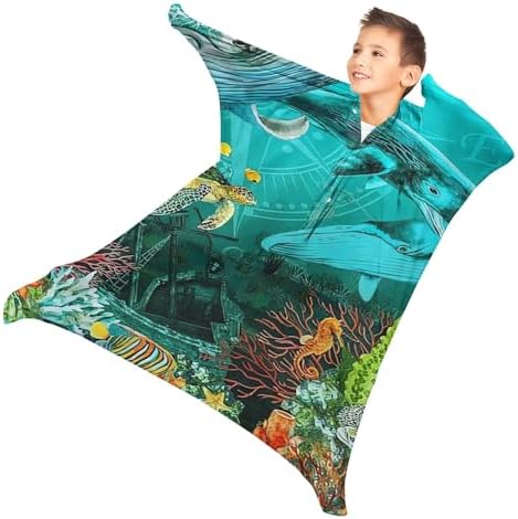 Shark Sensory Body Sock - Ocean Underwater World Sensory Sock - Help Kids Relax and Focus - Stress Relief Anxiety Autism ADHD Tactile Items for Therapeutic Play (Small)