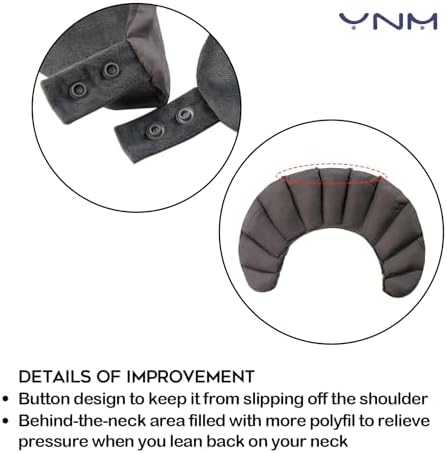 YnM Weighted Shoulder Wrap for Pain Relief and Relaxation, Large Weighted Wrap Filled with Glass Beads, Cooling Rayon & Cozy Velvet Dual-Sided Removable Cover Included, 3lb
