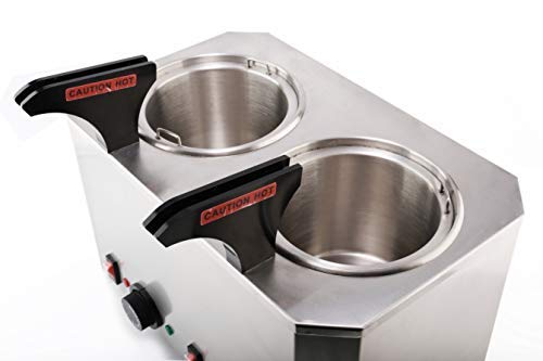 Li Bai Dual Nacho Cheese Chocolate Dispenser Professional Food Warmer Electric Pump Melting Machine Commercial Food Grade Quality with Temperature Control Stainless Steel 650w 110v for Home Restaurant