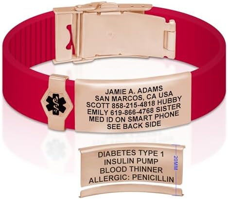 Divoti Custom Engraved Medical Alert ID Bracelet – Dual-Sided Laser Etching, Silicone Wristband, Stainless Steel Security Clasp – Adjustable & Trim-to-Fit – Emergency Medical Info Band for Men & Women