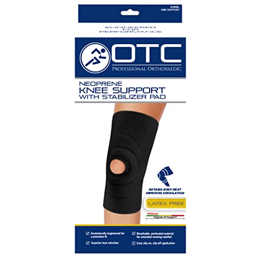 OTC Knee Support, Encircling Stabilizer Pad, Neoprene, Black, Small (Pack of 2)
