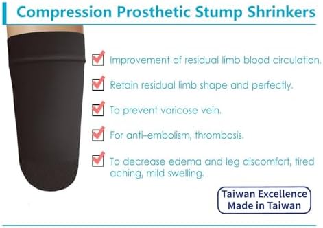 Prosthetic Stump Shrinkers – Above Knee, 35cm, Compression, Amputee Socks, 20-30, Daily use, Taiwan Excellence 5XL