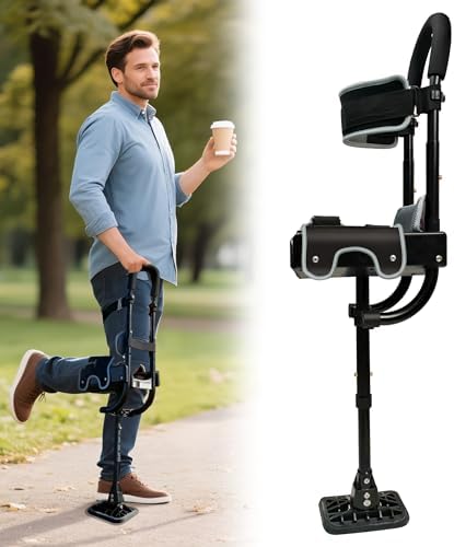 Hands Free Crutch with Safety Kneepad, Peg Leg Crutch Alternative for Adults, Comfortable Knee Crutches for Foot, Ankle, and Lower Leg Injuries- Suitable for Both Left and Right Feet