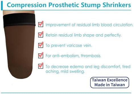 Prosthetic Stump Shrinkers–Above Knee, 35cm, Compression, Amputee Socks, 20-30, Daily use, Taiwan Excellence XL