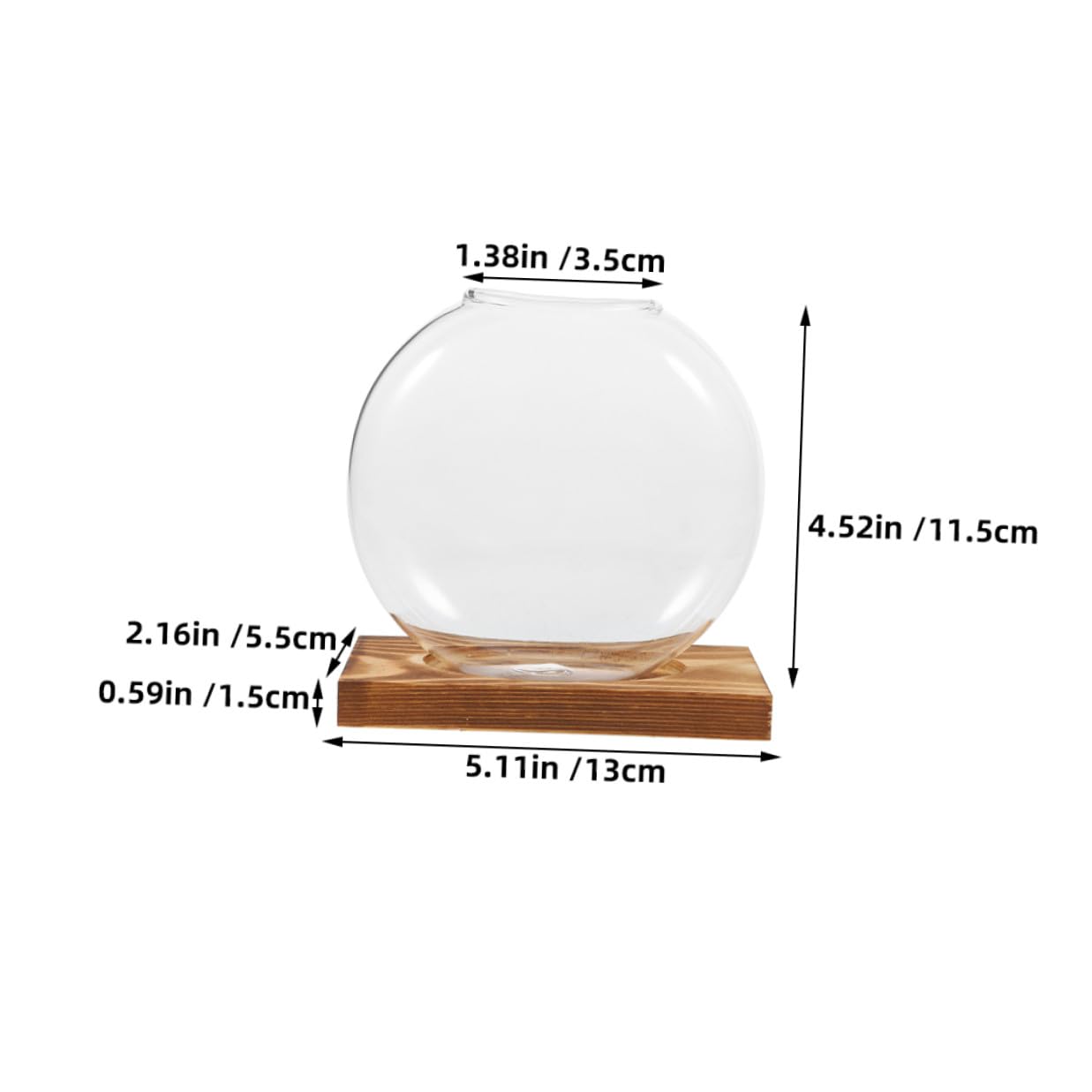 UTHCLO 2pcs Glass Vases with Wooden Stand Hydroponic Planter Set, Glass Terrarium for Indoor Plant Propagation, Small Flower Vases for Home and Office Décor