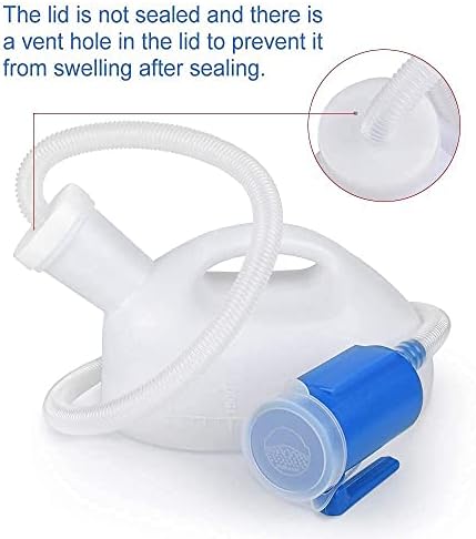 Urinals for Men, 2000ml Urine Bottle for Men, Male Portable Pee Bottle, Spill Proof Men's Potty Portable Urinal, 45.2" Long Tube with Lid for Camping Car Travel Bed Emergency Urination Device