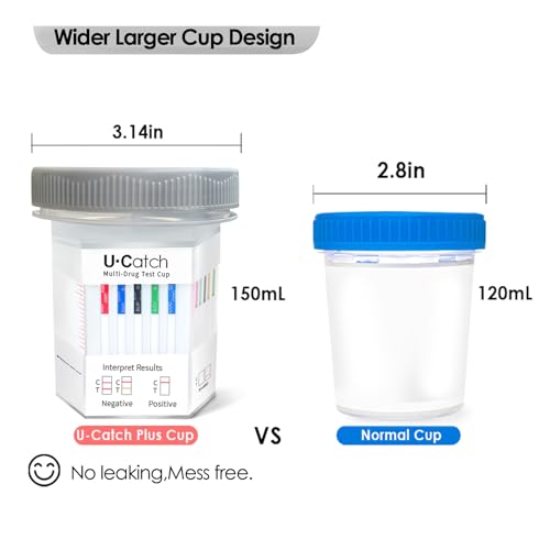 [5 Pack] Multidrug Test Cup Kit: 12 Panel Urine Test Cup Rapid Test at Home -The Largest DOA Cup