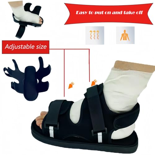 Medical open-toe plaster shoe, postoperative recovery shoes, plaster shoe covers medical boots suitable for foot sprains, ankle fractures, toes, suitable for left and right feet(XL)