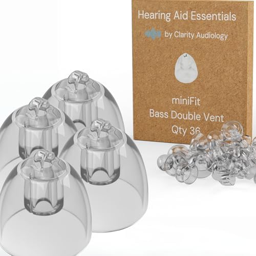 Hearing Aid Domes for Oticon Minifit Bass 10MM Double Vent Domes, Qty 36, Oticon Dome Replacements, Universal Oticon 10MM Domes Hearing Aid Supplies 10MM