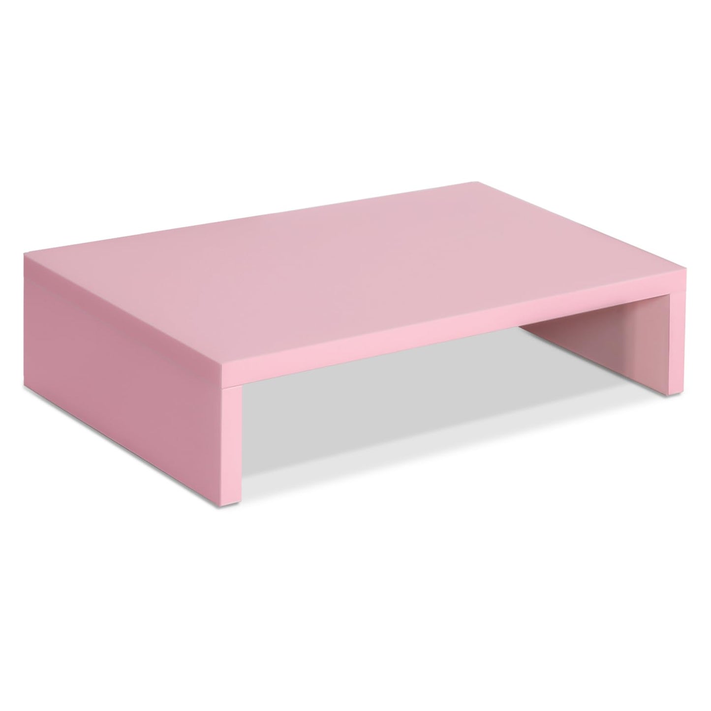 TEAMIX Pink Monitor Stand Riser, Wood Monitor Riser with Storage for Desk Small Monitor Stand TV/Screen/PC/Laptop Riser Computer Stand Desktop Shelf (Pink-14.2 inch)