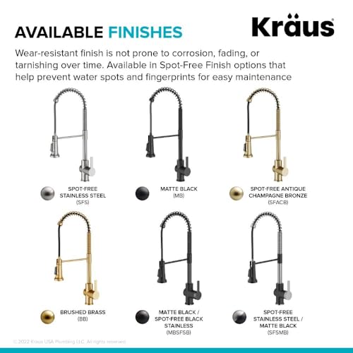 KRAUS Britt Commercial Style Pull-Down Single Handle Kitchen Faucet in Matte Black/Spot-Free Black Stainless Steel, KPF-1691MBSFSB