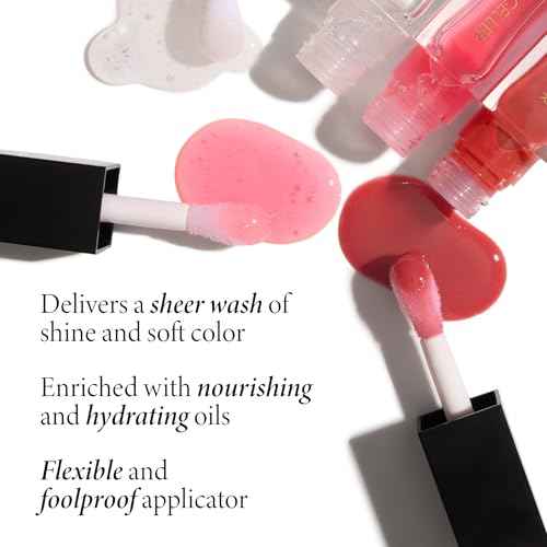 LAURA GELLER NEW YORK Fine Shine Glossy Lip Oil, Glass Half Full - Hydrating Squalane - Clear Lip Gloss
