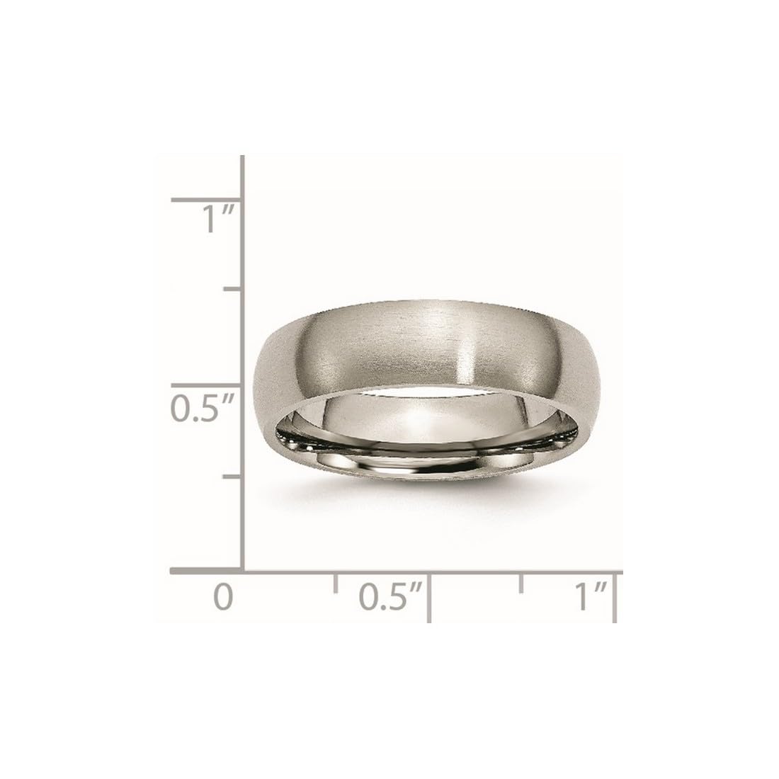 Chisel Titanium Half Round Brushed Comfort-Fit 6mm Wedding Band Ring Size 14.5 Wedding Band for Women and Men
