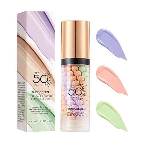 Primer for Face Before Makeup,One Step Color Corector Primer,SPF 50 PA+ 3 In 1 Sunscreen Isolation Cream,Color Correcting Facial Serum Oil Control & Moisturizing Skin Tone,Tinted Moisturizer with Spf