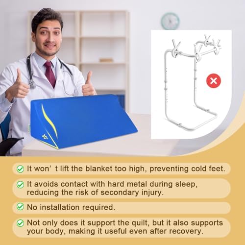 Blanket Lifter for Feet-Sheet Lifters for Foot of Bed Blanket Elevation Wedge Foot Cradle Tent Sleep Support Raiser Supplies Foam Block Toes Pain Leg Knee Ankle Post Surgery Recovery
