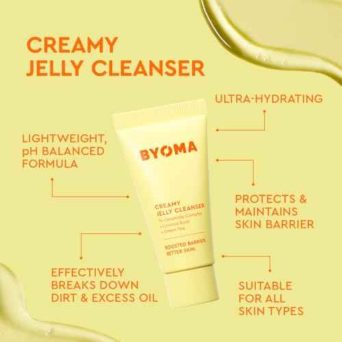BYOMA So Bright Set - Barrier Repair Skincare Set for Brighter Skin - Creamy Jelly Cleanser, Brightening Face Serum & Ceramide Face Moisturizer - Alcohol Free Skin Care - 30ml, 15ml, 15ml